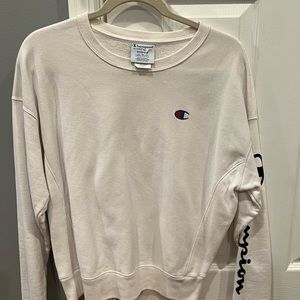 Champion white creweck